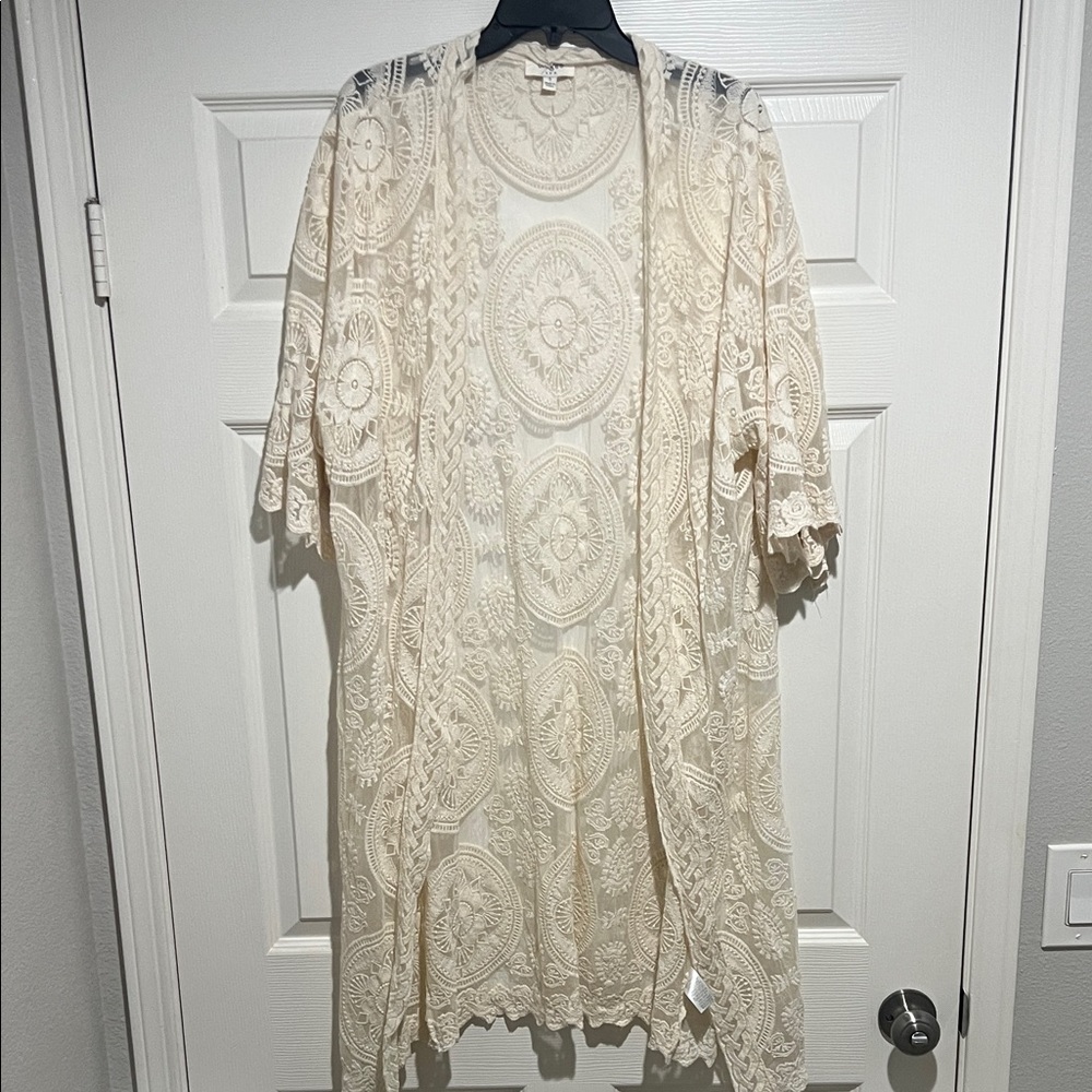 Umgee Cream Lace Cardigan